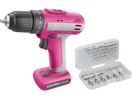 Akkus fúró-csavarozó beépített 1500mAh akkuval 12V EXTOL Lady