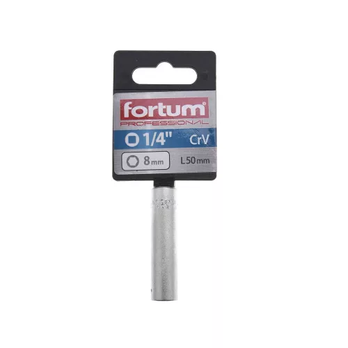 FORTUM hosszított dugófej 1/4" 8*50mm