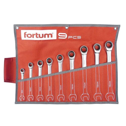 FORTUM racsnis csillag-villás kulcs készlet 9 részes 8-19mm