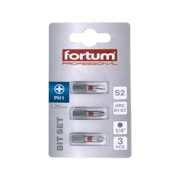 FORTUM behajtóhegy PH1x25mm (3 darab) FORTUM behajtóhegy PH1x25mm (3 darab)