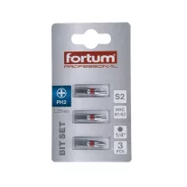 FORTUM behajtóhegy PH2x25mm (3 darab)