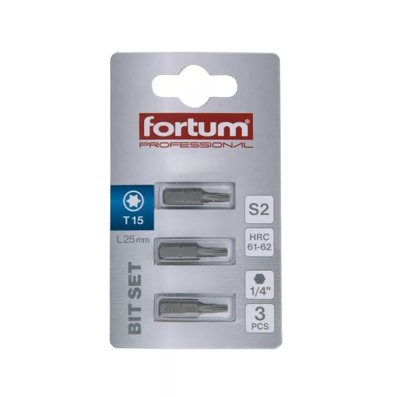FORTUM behajtóhegy TX15x25mm (3 darab)
