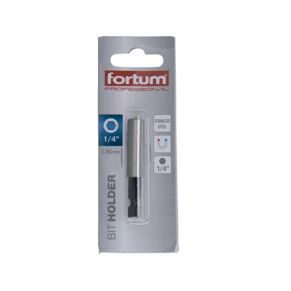 FORTUM bittartó szár mágneses 1/4" 60mm FORTUM bittartó szár mágneses 1/4" 60mm