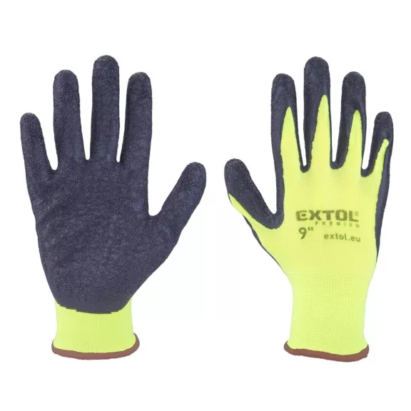 Kesztyű latexbe mártott sárga-fekete 11/XXL Kesztyű latexbe mártott sárga-fekete 11/XXL