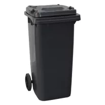 120L kültéri gurulós kuka fekete