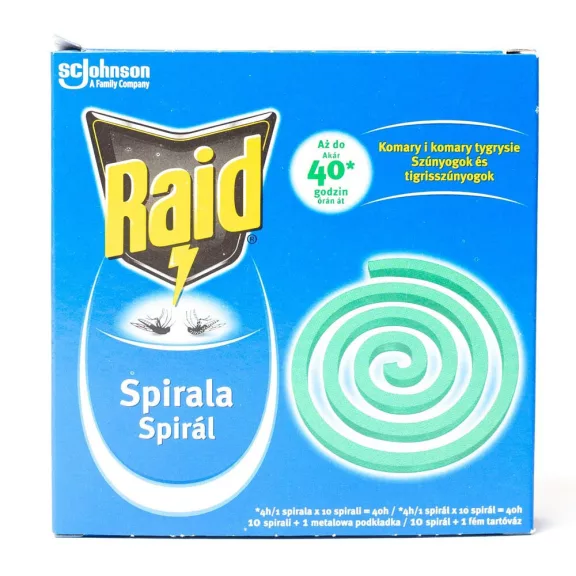 Szúnyogriasztó spirál RAID (10 darab) Szúnyogriasztó spirál RAID (10 darab)