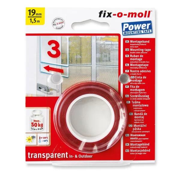 Fix-o-moll Power ragasztószalag átlátszó 1500x19mm Fix-o-moll Power ragasztószalag átlátszó 1500x19mm